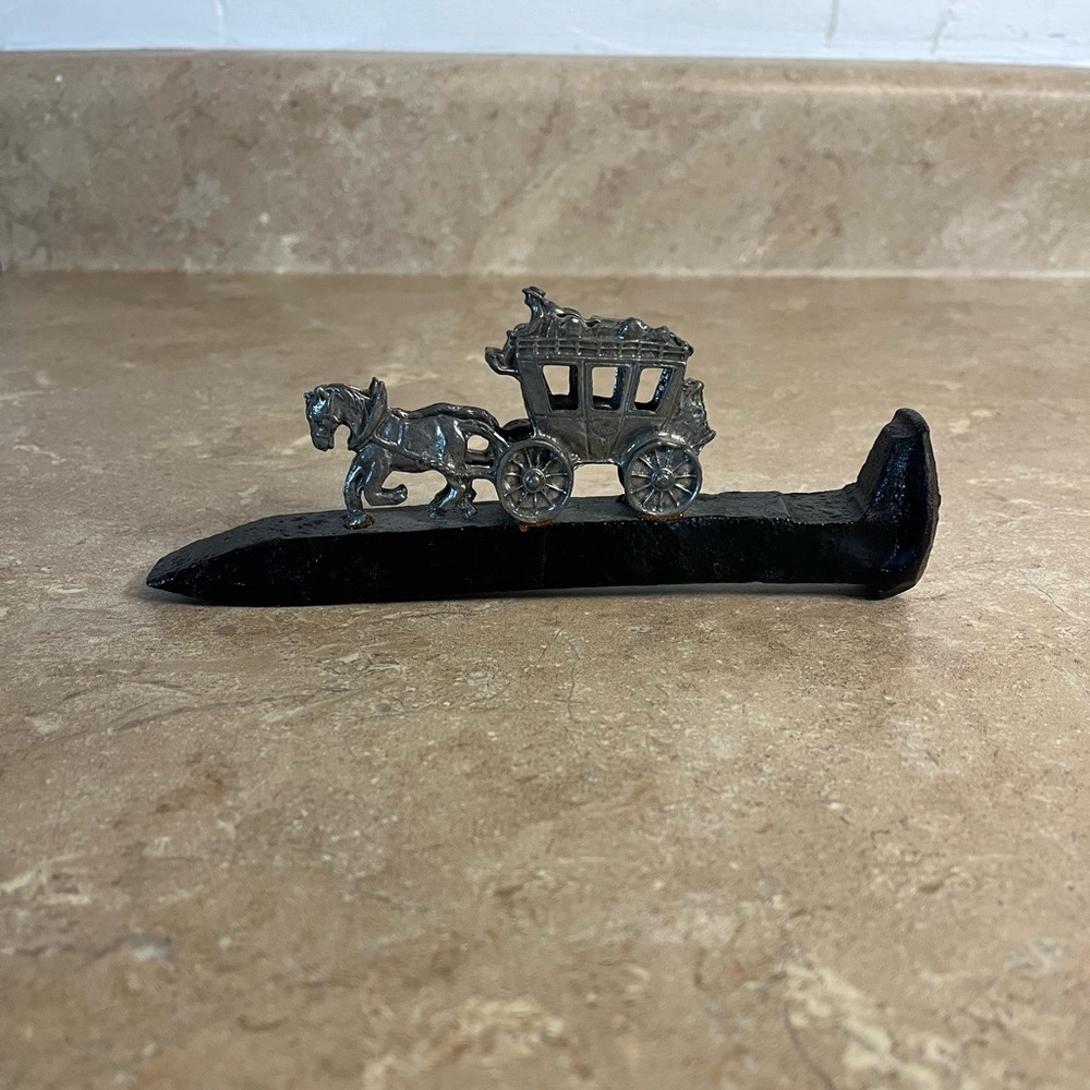 Horse & Carriage on a railroad stake decor